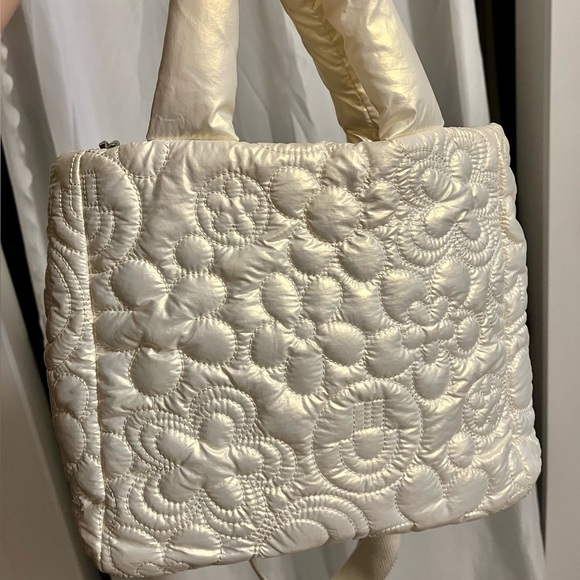 (SOLD) UO White Puffer Bag Smiley Face - Picture 1 of 3